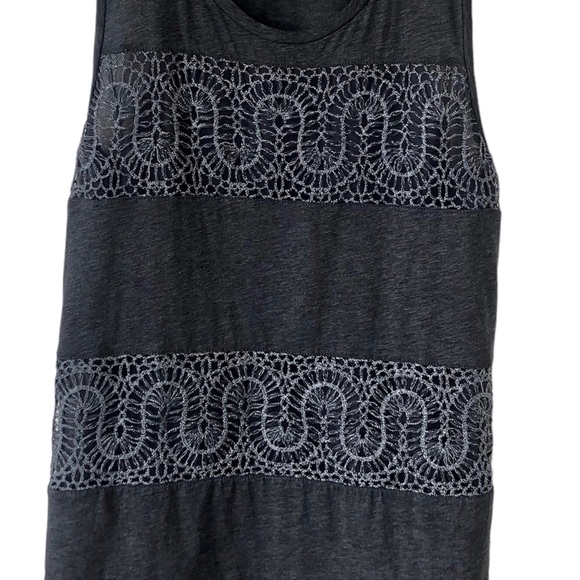 J CREW Gray Metallic Lace Panel Tank Top - Picture 4 of 12